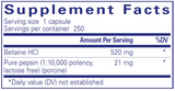 Betaine HCI Pepsin